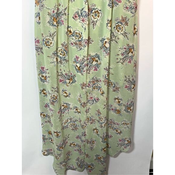 As U Wish Women's Floral Print V-Neck High Low Hem Dress Green Size Medium - Picture 6 of 8